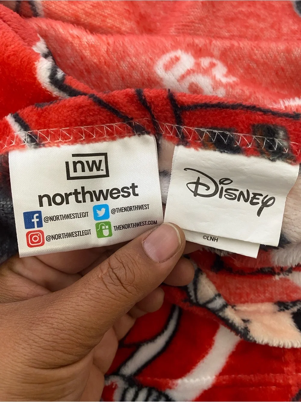 Detroit Red Wings Northwest x Disney Mickey Blanket 38X49